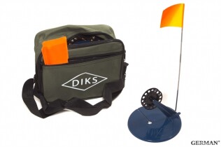 Оснащенная жерлица ДИКС-2 угловая стойка, катушка 78мм, синяя