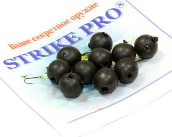 Бусина Strike Pro силиконовая черная 7мм (15шт.) - изображение 1