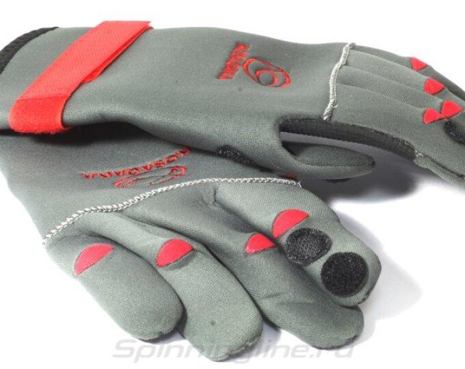 Перчатки неопреновые Kosadaka Sharks fishing gloves-70 (уплотн., серые) р.XL - изображение 2