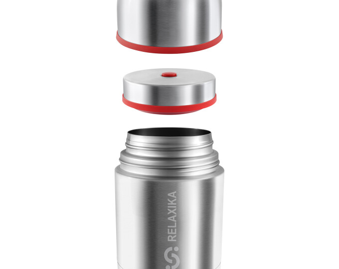 Термос для еды Relaxika 301 в термочехле (0,7л) стальной - изображение 9