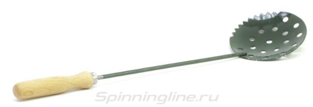 Черпак ТРИ КИТА (ручка дерево, порошково-окрашенный) ЧЁРНЫЙ