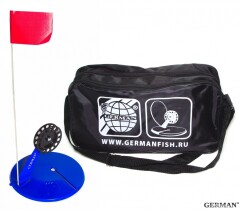 Комплект оснащённых жерлиц German (блин 180мм, катушка 75мм) длинная сумка (10шт.)