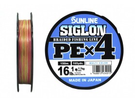Плетеный шнур Sunline SIGLON PEx4 Multi Color 150m #1.0/16lb (0.171mm)