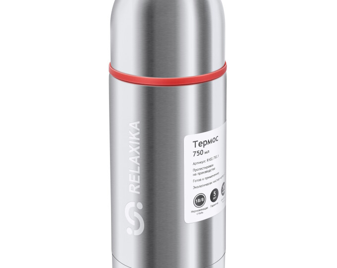 Термос Relaxika 102 (0,75л) 2 чашки, стальной - изображение 13