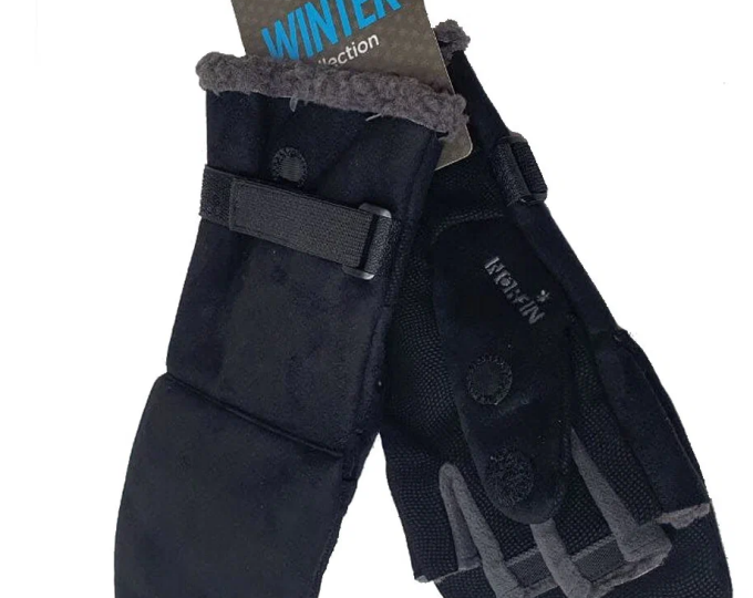 Перчатки Norfin AURORA BLACK ветрозащ. отстёг. р. L - изображение 1 