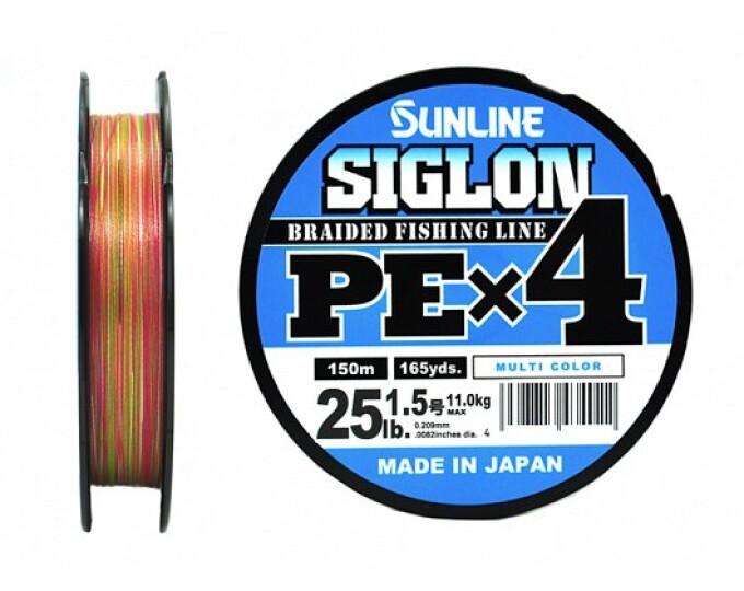 Плетеный шнур Sunline SIGLON PEx4 Multi Color 150m #1.5/25lb (0.209mm) - изображение 1 