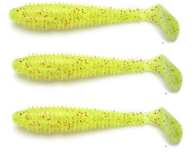 Приманка силиконовая Keitech Swing Impact FAT 3.8″ PAL #01 Chartreuse Red Flake - изображение 1