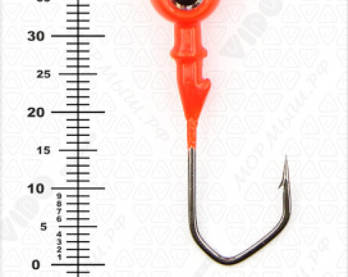 Джиг крашеный ШАР  6гр. (крючок VD-079 №1/0) (3шт.) цвет 01 (красный) - изображение 3