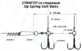 Оснастка стингер со спиралью Jig Spring Soft Baits (S)