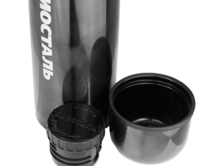 Термос TM «BIOSTAL» (узкое горло/пробка без кнопки/цвет «Воронёная сталь») 500мл - изображение 1 