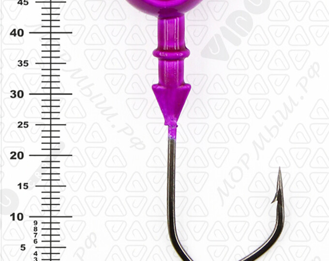 Джиг крашеный ШАР 28гр. (крючок VD-079 №4/0) (3шт.) цвет 06 (фиолетовый) - изображение 3