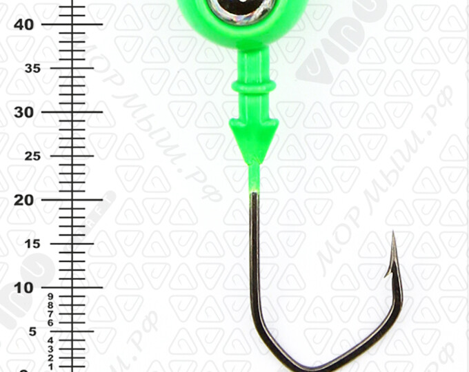 Джиг крашеный ШАР 22гр. (крючок VD-079 №3/0) (3шт.) цвет 07 (зеленый) - изображение 3