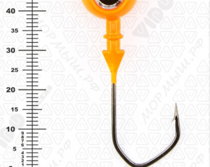 Джиг крашеный ШАР 18гр. (крючок VD-079 №3/0) (3шт.) цвет 03 (оранжевый) - изображение 3