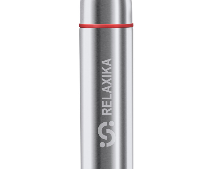 Термос Relaxika 102 (1,2л) 2 чашки, стальной - изображение 1
