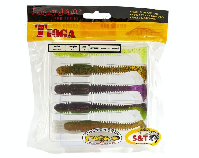 Виброхвост Lucky John Pro Series «TIOGA» 4,5in (11.40) цвет MIX1 (5шт.) - изображение 1