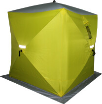 Палатка «Сахалин 2» (150*150*170см) (жёлтый/серый)