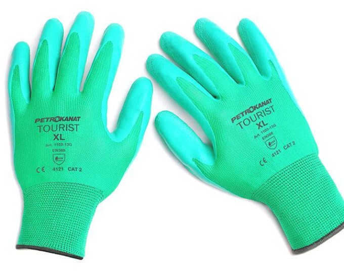 Перчатки «TOURIST» арт.1103, латекс. покрытие, зелен. р.XL - изображение 1