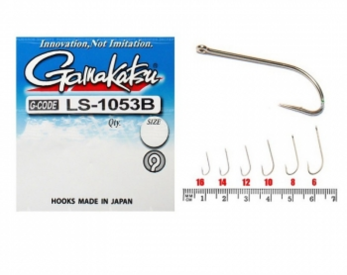 Крючок Gamakatsu Hook LS-1053N Ring Eye Serie Nickel №10 - изображение 1 