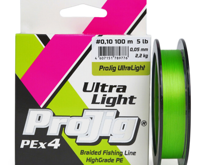 Шнур плетеный ProJig UltraLight (светло-зеленый) 100м 0,06мм (2,6кг) - изображение 1 