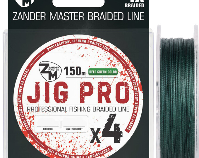 Леска плетеная Zander Master JIG PRO x4 Green 0.24mm 150m - изображение 1 