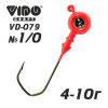 Джиг крашеный ШАР  8гр. (крючок VD-079 №1/0) (3шт.) цвет 01 (красный) - изображение 1 