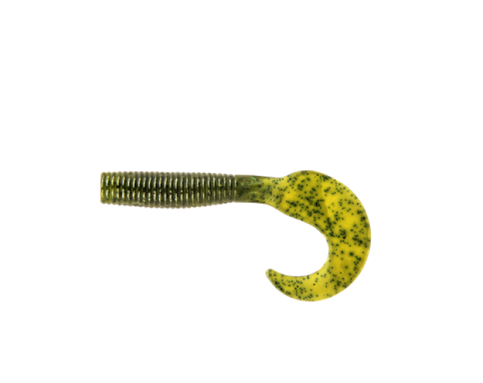 Приманка съедобная ALLVEGA «Flutter Tail Grub» 5,5см 1,8г (10шт.) цвет green pumpkin - изображение 1 