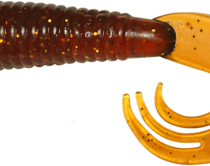 Твистер Kosadaka TRIPLE TAIL 90мм (8шт.) (с разрезным хвостом) цвет MOS - изображение 1 