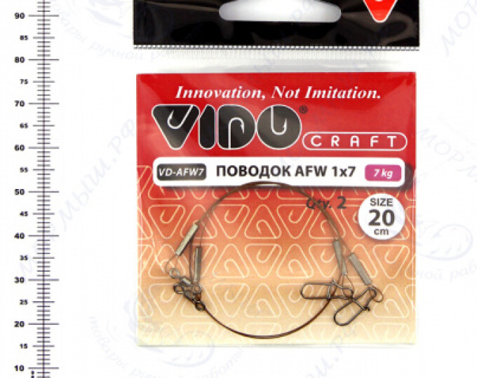 Поводок VD-AFW-1×7 (20см, ф0,25мм, 7кг) (2шт.) - изображение 1 