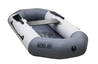 Лодка TONAR «БРИЗ — 190» (гребки + жёсткое сиденье) цвет бело/серый