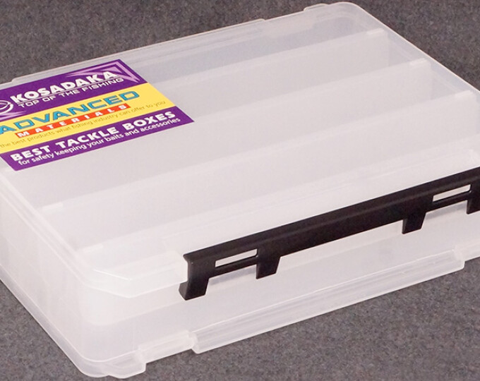Коробка Kosadaka TB-S61A для воблеров, двусторонняя, продольные секции (255х195х60мм) Clear - изображение 1 