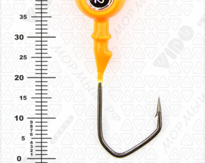 Джиг крашеный ШАР 12гр. (крючок VD-079 №2/0) (3шт.) цвет 03 (оранжевый) - изображение 3