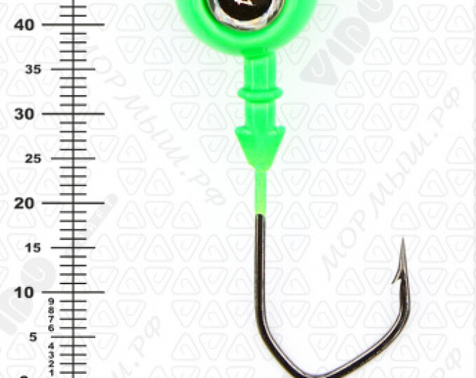 Джиг крашеный ШАР 24гр. (крючок VD-079 №3/0) (3шт.) цвет 07 (зеленый) - изображение 3