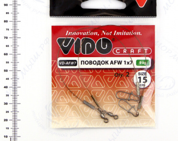 Поводок VD-AFW-1×7 (15см, ф0,28мм, 9кг) (2шт.) - изображение 1