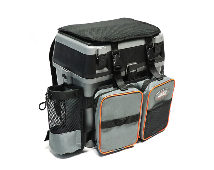 Сумка Следопыт рюкзак для зимнего ящика универ., 4 кармана, цв. серый - изображение 1 