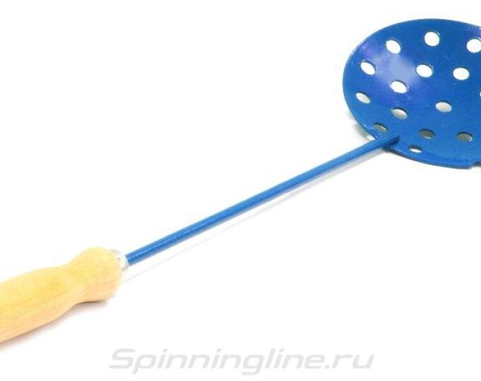 Черпак ТРИ КИТА (ручка дерево, порошково-окрашенный) СИНИЙ - изображение 1 