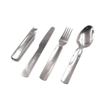 Набор столовых приборов «СЛЕДОПЫТ» в металл. чехле (ложка, вилка, нож, открывашка)