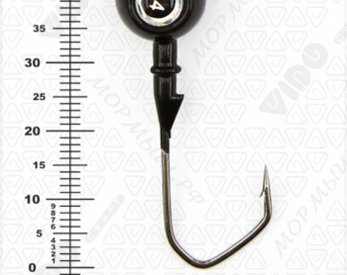 Джиг крашеный ШАР 14гр. (крючок VD-079 №2/0) (3шт.) цвет 04 (черный) - изображение 3