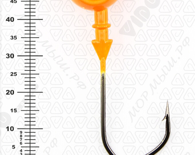 Джиг крашеный ШАР 24гр. (крючок VD-079 №4/0) (3шт.) цвет 03 (оранжевый) - изображение 3