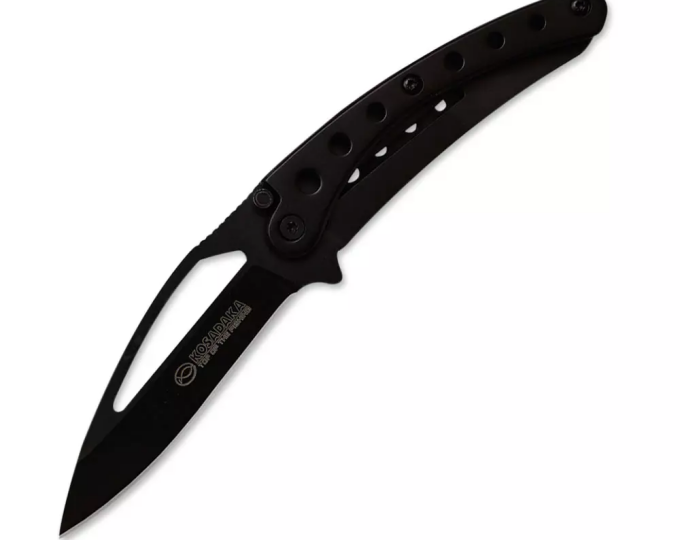 Нож складной Kosadaka 15,5/8см 250гр (чёрн. лезв./чёрн.рук.) - изображение 1 