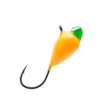 Мормышка вольфрамовая КАПЛЯ с ушком (обмазка с камнем) 6,0мм *Orange