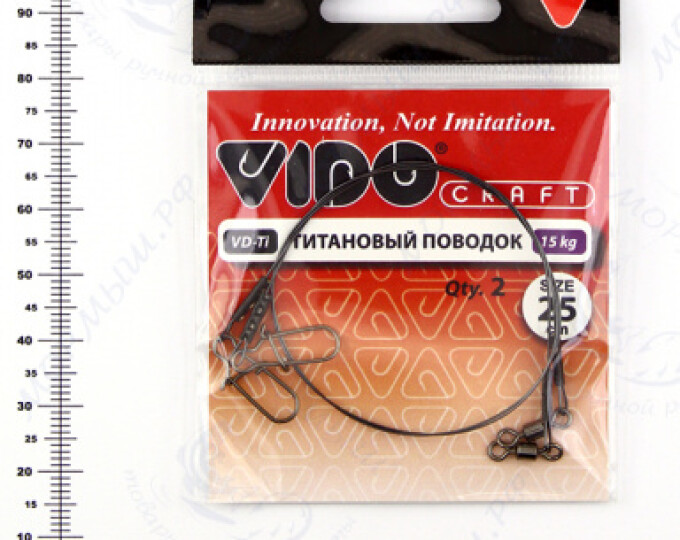 Поводок (титан) VD-Ti (25см, ф0,40мм, 15кг) (2шт.) - изображение 1 