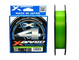 Плетёный шнур YGK X-Braid Braid Cord X4 #3.0/40lb 150m (0.296mm) Chartreuse