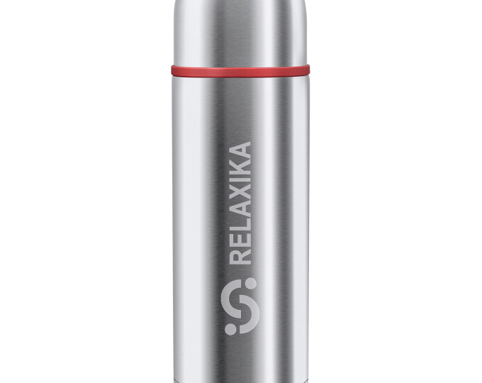 Термос Relaxika 102 (1,0л) 2 чашки, стальной - изображение 1