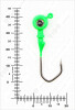 Джиг крашеный ШАР  6гр. (крючок VD-079 №1/0) (3шт.) цвет 07 (зеленый) - изображение 3