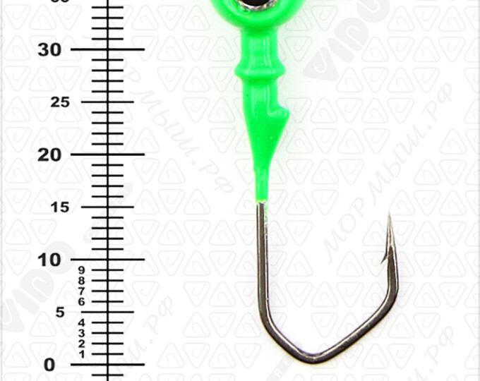 Джиг крашеный ШАР  6гр. (крючок VD-079 №1/0) (3шт.) цвет 07 (зеленый) - изображение 3