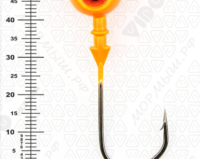 Джиг крашеный ШАР 20гр. (крючок VD-079 №4/0) (3шт.) цвет 03 (оранжевый) - изображение 3