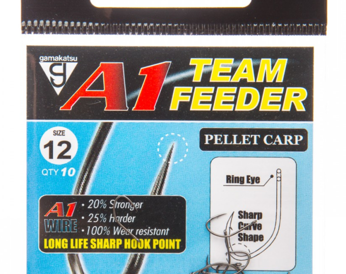 Крючок Gamakatsu Hook A1 Team Feeder Eyed Pellet Carp №10 - изображение 1 