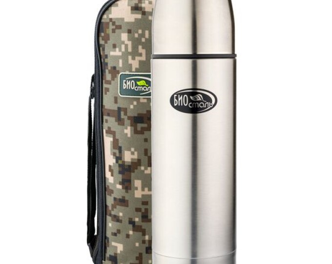Термос TM «BIOSTAL» серия «ОХОТА» (узкое горло/пробка без кнопки/чехол) 1000мл - изображение 2