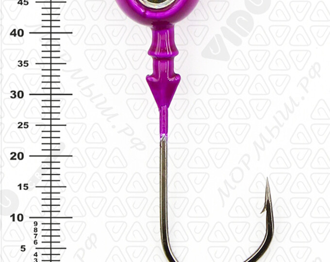 Джиг крашеный ШАР 20гр. (крючок VD-079 №4/0) (3шт.) цвет 06 (фиолетовый) - изображение 3