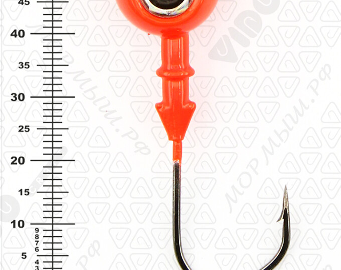 Джиг крашеный ШАР 30гр. (крючок VD-079 №4/0) (3шт.) цвет 01 (красный) - изображение 4